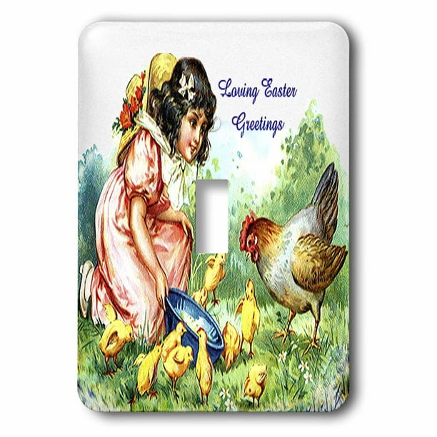 3dRose lsp_42962_1 Feeding Baby Chicks and Rooster Toggle switch 